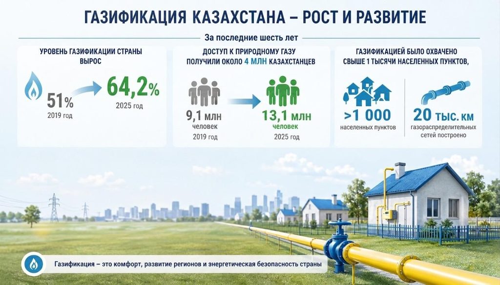 Иллюстрация — 6 жылда тағы 4 млн қазақстандық газға қол жеткізді